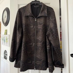 Estelle and Finn Brown and Black Animal Print Women's Jacket Size 14